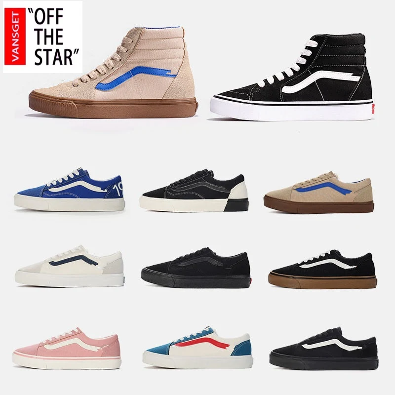 

Top quality classic low-top authentic shoes Old black white Sports Skools Skateboarding shoes sneakers style 36 canvas shoes