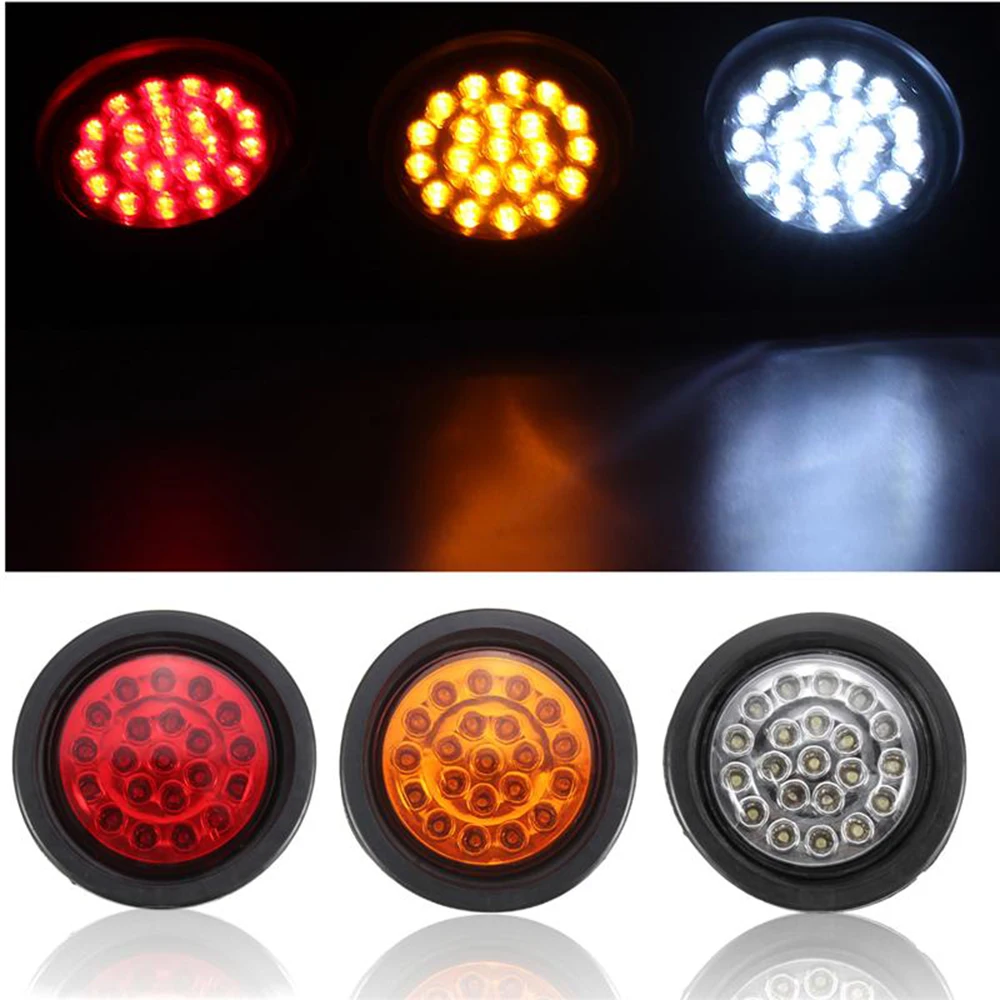2 шт. 21LED круглые резиновые задние фонари красный/желтый/белый Предупреждение