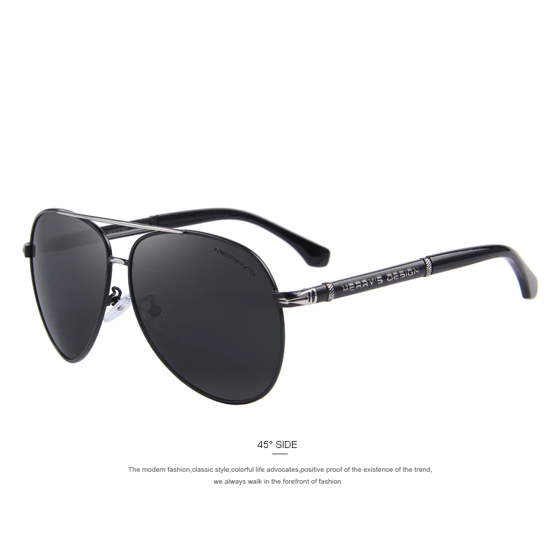 Merry's, модные классические брендовые дизайнерские солнцезащитные очки, мужские, HD, поляризационные, алюминиевые, для вождения, солнцезащитные очки для мужчин, роскошные оттенки, UV400 S'8728 - Цвет линз: C01 Black Black