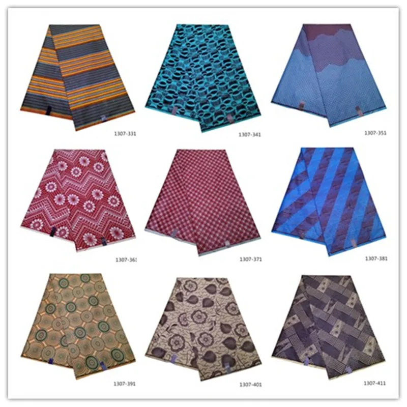 

High quality jacquard wax 100% Polyester( soft bazin wax fabrics 6 yards/pcs guarante real wax african wax print fabric 1307-331