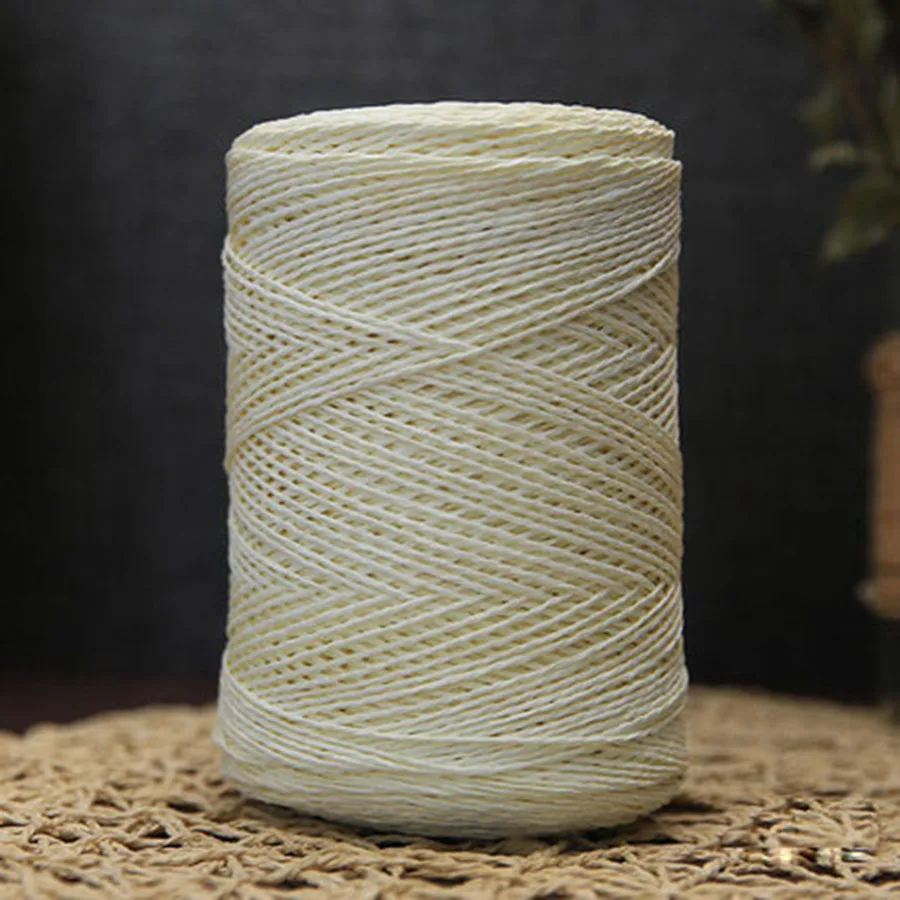 milk white 500 г/рулон, летняя пряжа из рафии, повседневный соломенный шнур для ручного вязания, пряжа, Солнцезащитная шляпа, материал, поставщик - Цвет: milk white