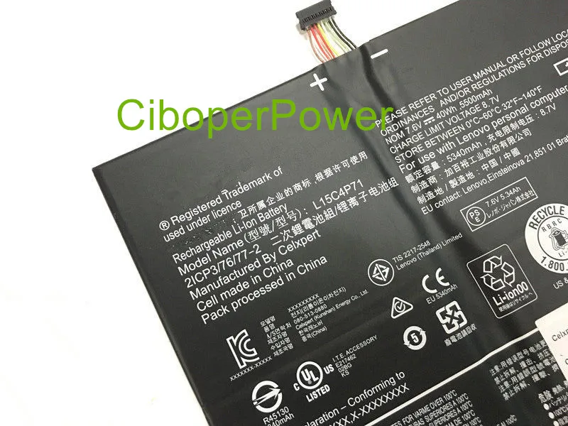 Оригинальный аккумулятор для ноутбука L15C4P71 L15L4P71 5B10J40259 5B10J40264 MIIX 700|laptop battery|battery