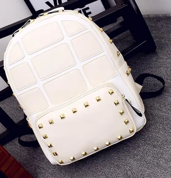 2016 Casual Large Backpacks Women Fashion Travel Bags Candy Color Plaid Rivet Big size Backpack