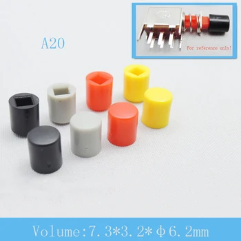 

100pcs A20 Tactile Push Button Switch Cap for Directional Push-button Switchs red black blue green yellow white grey