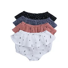 Летние модные шорты для маленьких девочек Детские хлопковые шаровары с принтом в виде звезд и треугольников штаны для малышей Одежда из полипропилена