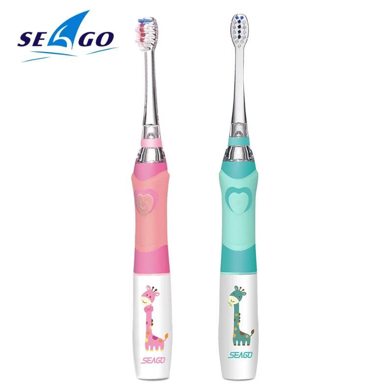 SEAGO Children Electric Toothbrush for 3-12 Ages Battery Children Toothbrush LED Sonic Kids Toothbrush with Timer 3 Nozzles SEAGO Children Electric Toothbrush for 3-12 Ages Battery Children Toothbrush LED Sonic Kids Toothbrush with Timer 3 Nozzles
