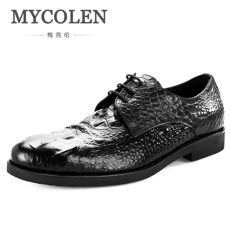 

MYCOLEN The New Listing Male Wedding Shoes Top Quality Genuine Leather Men Dress Shoes Men Business Durable Derby Man Shoes