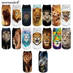 Morematch 1 пара мужские носки унисекс 3d Лев животный принт хлопковые носки 3D печать могучие носки 16 Стиль Дополнительно
