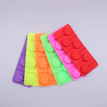 

High-temperature 6 holes sunflower lollipop mold chocolate mold silicone baking mold