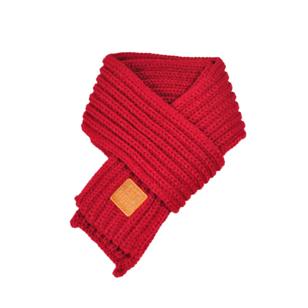 Детский шарф, зимний шарф для мальчиков и девочек, детский шарф, теплые шарфы для шеи, однотонный вязаный шерстяной шарф,# BL5 - Цвет: Бургундия