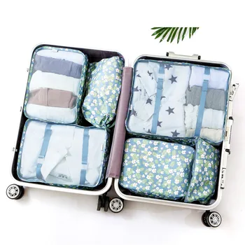 

6pcs/set Waterproof Travel Clothes Storage Bags Luggage Organizer Pouch Packing Cube Storage Bags Home Supplies
