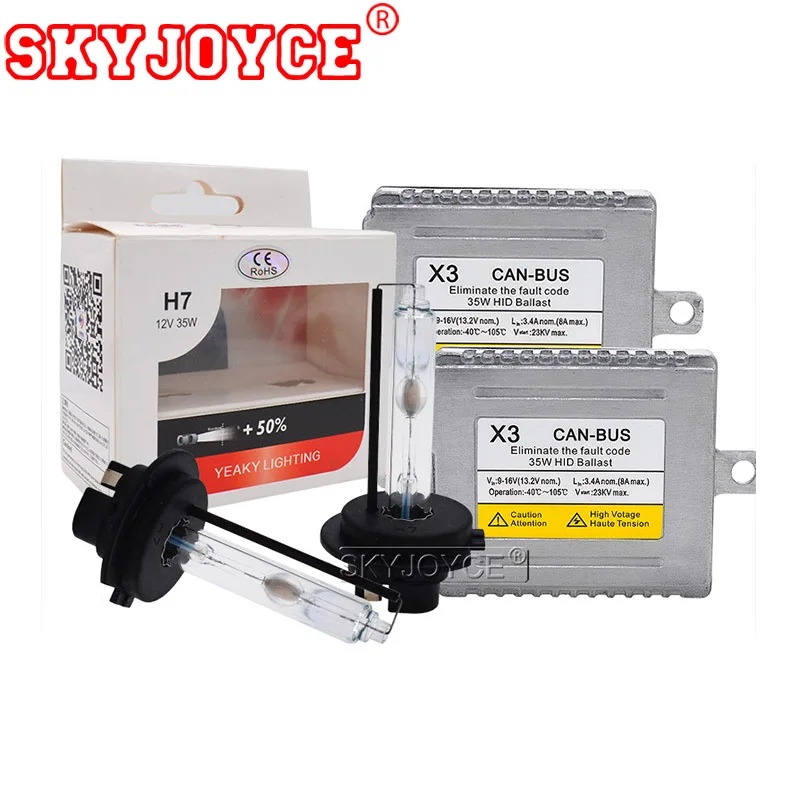 SKYJOYCE 35 W ДЛТ X3 Canbus балласт ксенона H7 Canbus ксенона H1 H11 HB3 HB4 D2H Yeaky автомобилей лампа Kit 4500 K 5500 K 6500 K