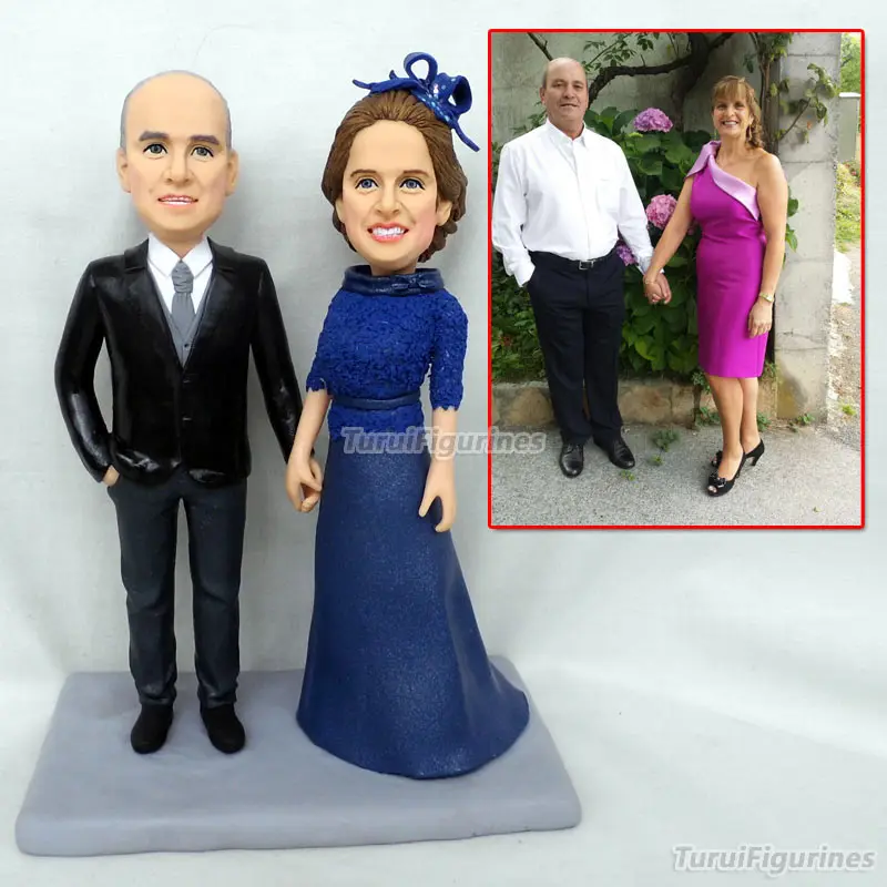 

parent figurine custom bobblehead cheap wholesale wedding cake topper kiss lover figure customization couple dolls