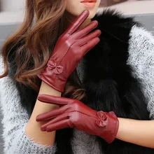 Весенние женские короткие тонкие/толстые черные перчатки из натуральной кожи с сенсорным экраном, женские перчатки для занятий спортом и вождения автомобиля