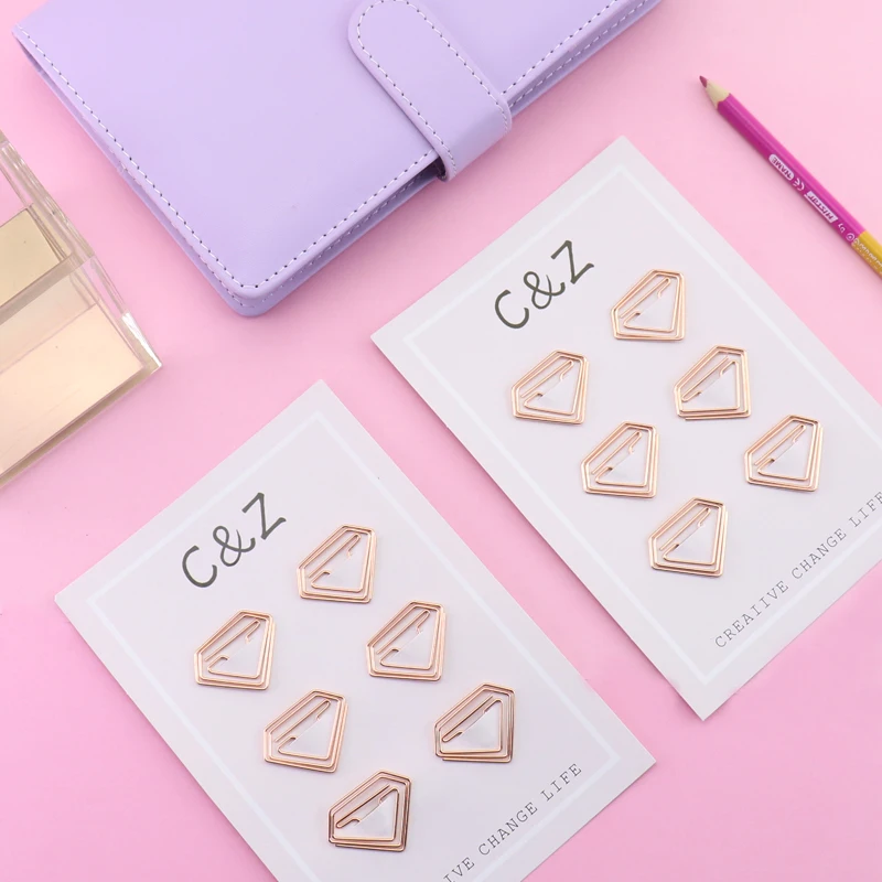 

TUTU New Rose Red/Rose Gold Paper Clips Diamond/little pony Bookmark Planner Tools Scrapbooking Tools Metal paper clip H0159
