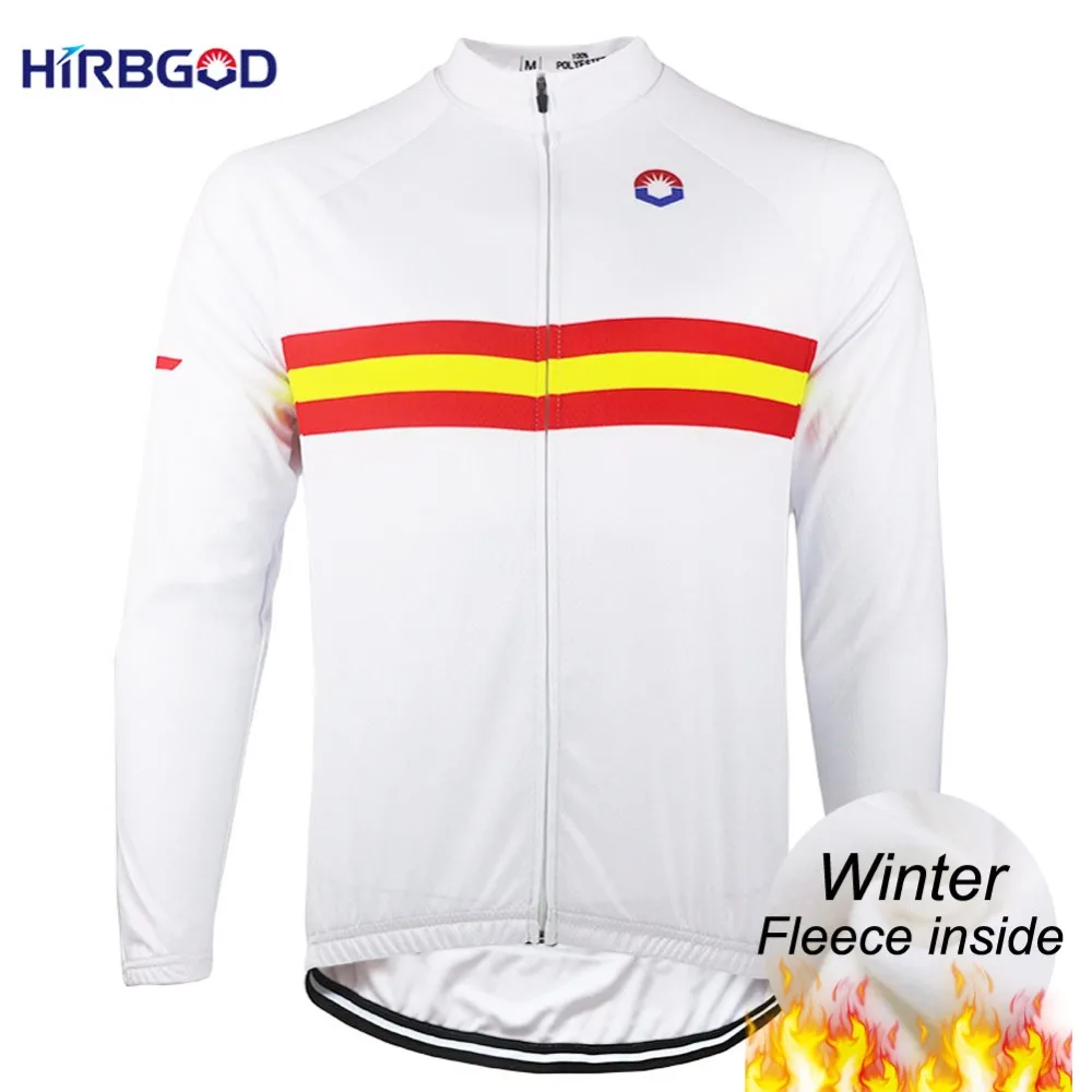 HIRBGOD, флаг 6XL, мужские зимние майки для велоспорта, с длинным рукавом, флисовая одежда для велоспорта, уличная командная одежда для велоспорта, HDD001