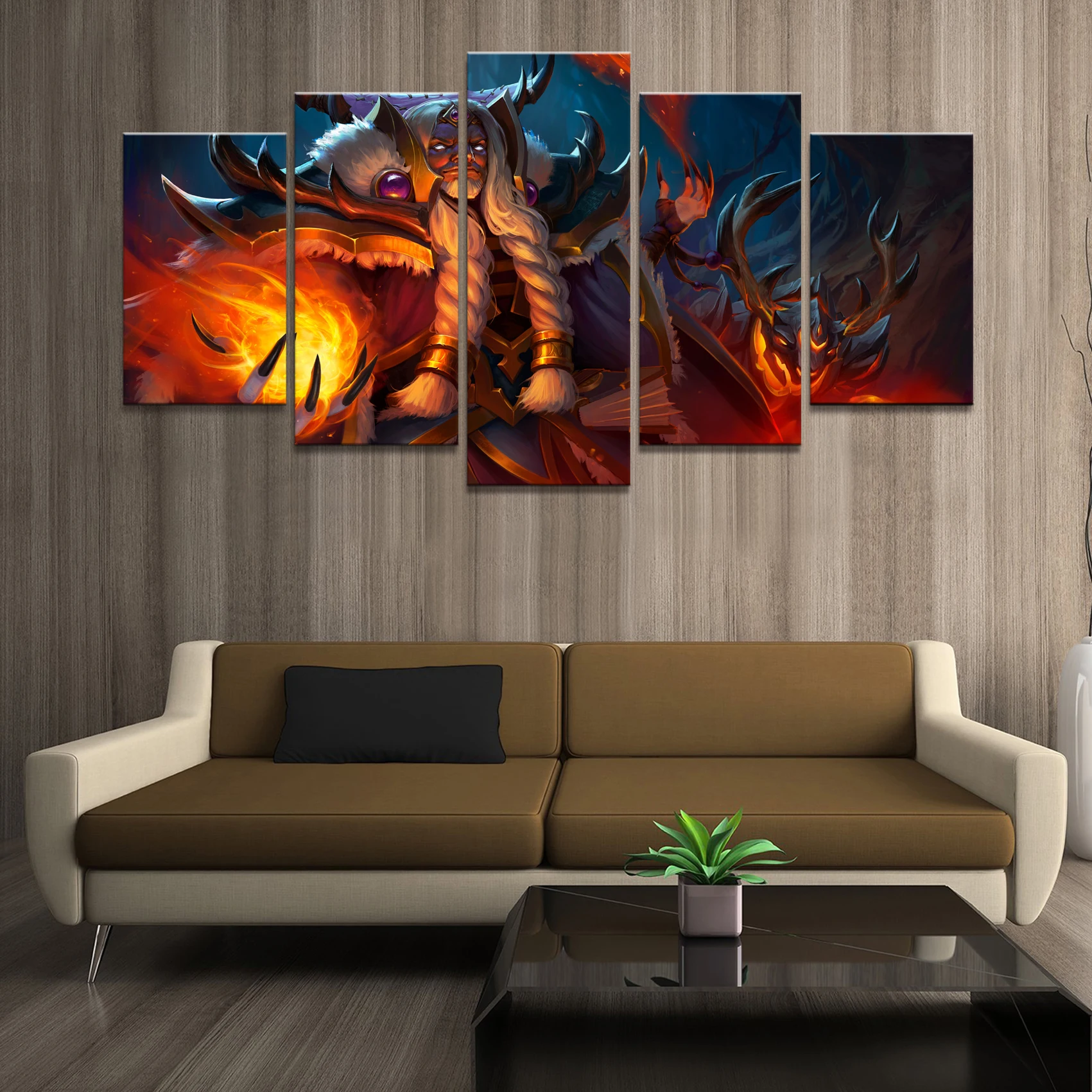  5 Piece HD Picture DOTA 2 Game Poster Wall Sticker Paintings Artwork Canvas Art for Home Decor Wall