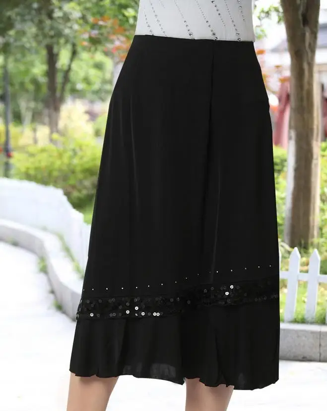 Юбки модные однотонные длинные летние юбки с блестками для мамы черная юбка кружевная квадратная танцевальная юбка с блестками 110321 - Цвет: Photo Color