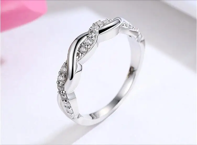 

Women Engagement Ring Genuine 925 Sterling Silver Jewelry Female Cubic Zirconia Infinity Forever Romantic Marriage Ring for Love