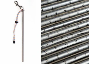 

Titanium TC4 Diving Pointer Non-rusty 320 *7mm 53g/pc with Laser Engraving Scale 1mm Precision Smooth End for Safety Carrying