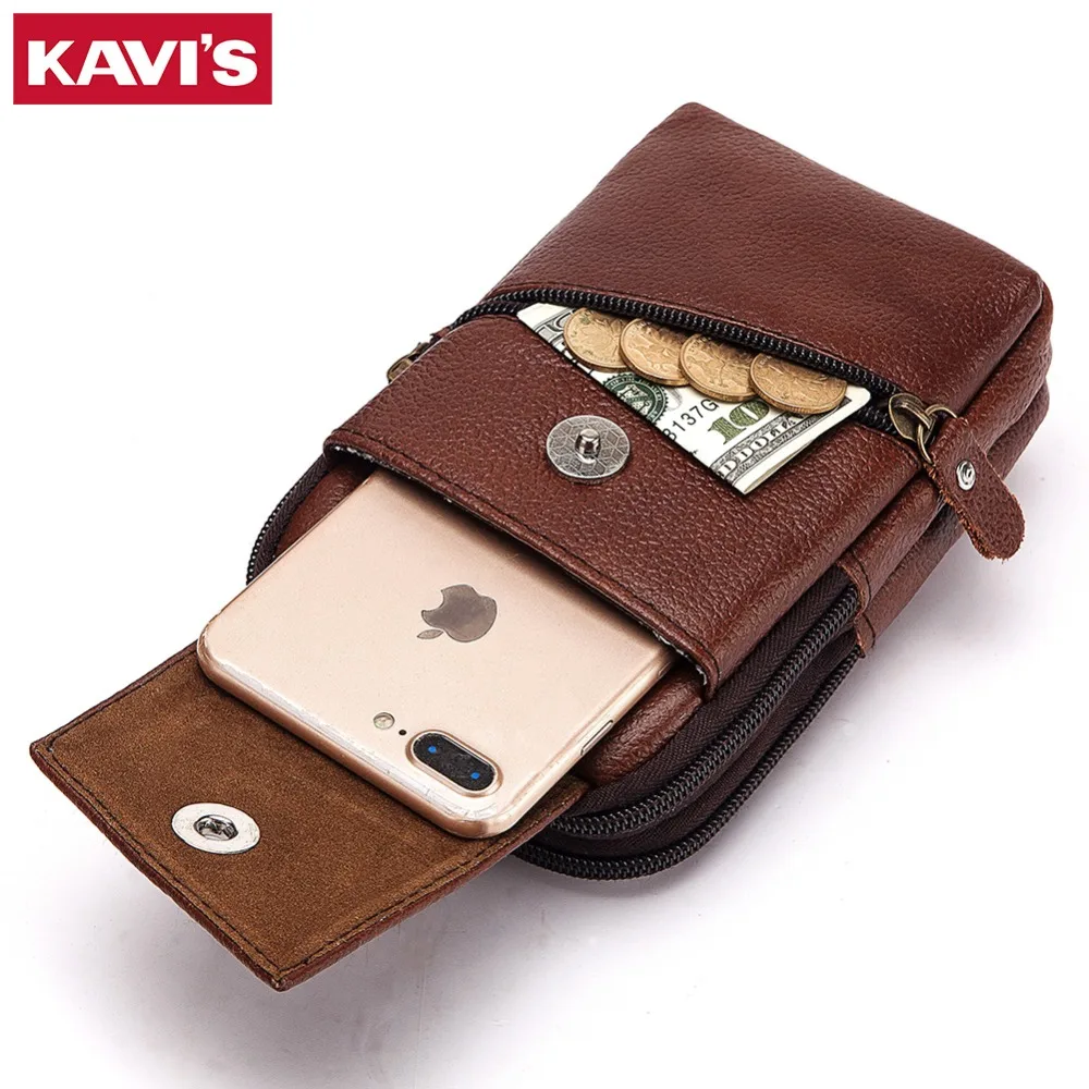 KAVIS 100% حقيقية الجلود الخصر حزم الرجال السفر حزمة مراوح حزام الحلقات الورك محفظة تربط حول الخصر الهاتف المحمول حامل الأكياس الذكور عالية الجو... KAVIS 100% حقيقية الجلود الخصر حزم الرجال السفر حزمة مراوح حزام الحلقات الورك محفظة تربط حول الخصر الهاتف المحمول حامل الأكياس الذكور عالية الجو...