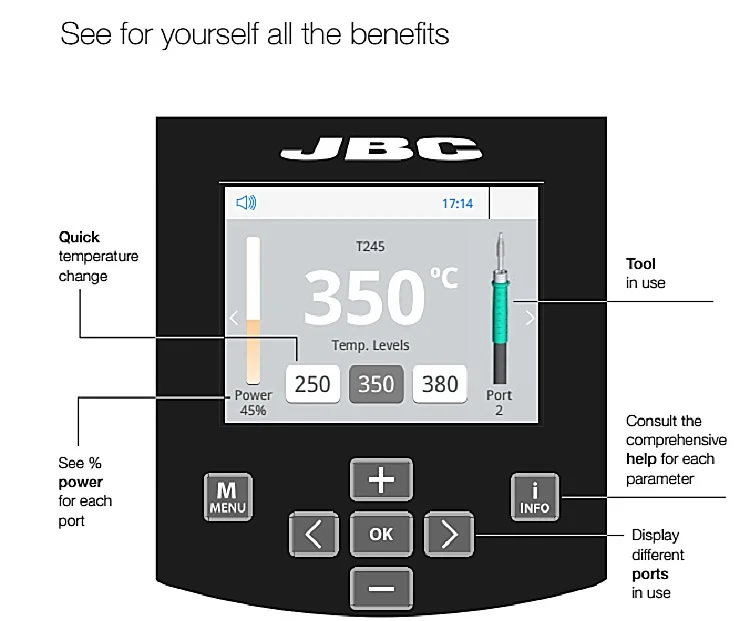 JBC TESE-2QA Точная пайка горячим воздухом работа stataion для TN