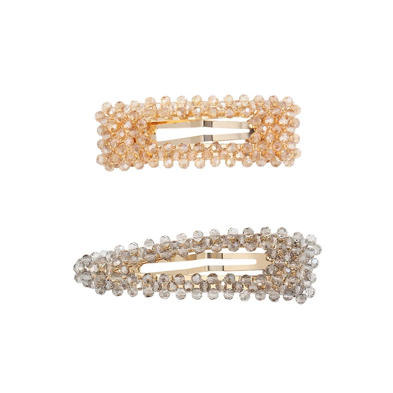 

CHIMERA Crystal Snap Hair Clips for Women Girl Large Metal Hairpins Fashion Bling Headwear Sweet Korean Barrette Accessories