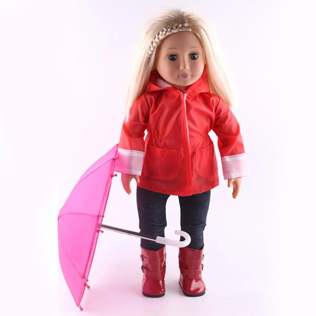 Cute Dolls Accessories 22cm Umbrella for 18'' Doll Outgoing Raincoat