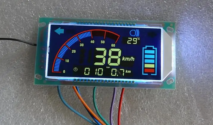 ЖК-дисплей приборная панель спидометр для электрического скутера электровелосипед трёхколёсный велосипед запчасти белый/синий цвет 48 v-96 v Индикатор заряда батареи