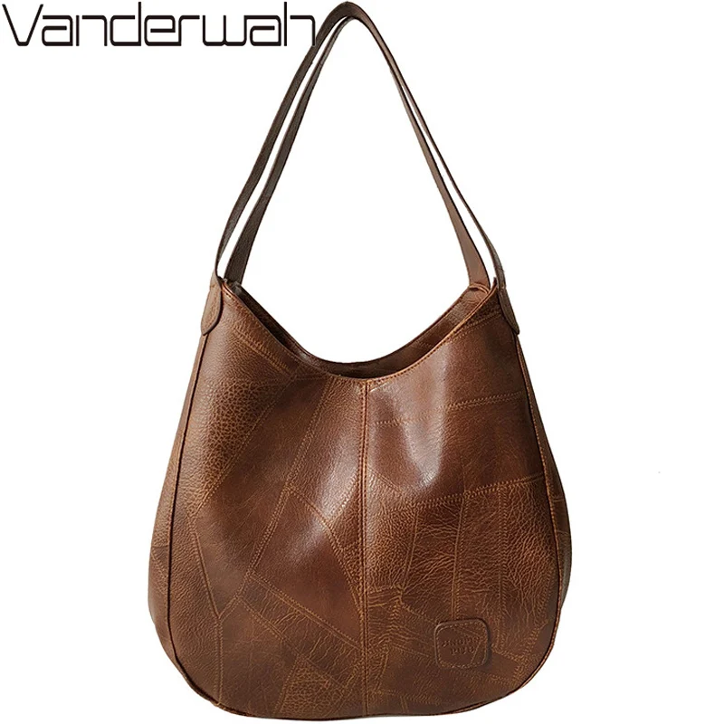 

2019 New Vintage Hobos PU Leather Shoulder Bags For Women Handbags Ladies Hand Bag Tote Casual Bolsos Mujer Bolsas Feminina Sac