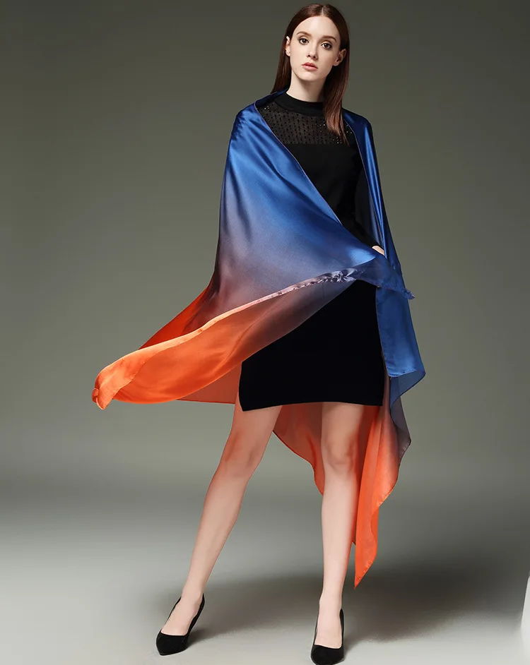 Хиджаб Шелковый шарф длинный 180 см* 110 см бренд шаль обёрточная бумага женские шарфы градиент пашмины