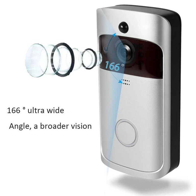 

Smart Wifi Security Door With Visual Recording Low Power Remote Home Monitoring Night Can Also Be Video Door Phone Eu Plug