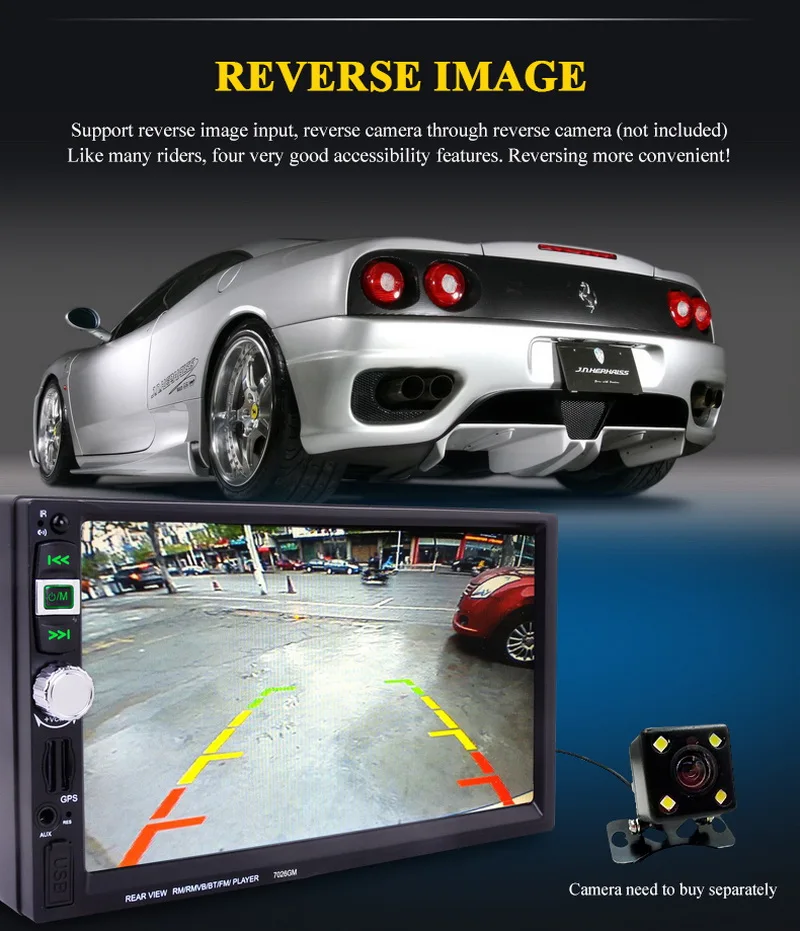 2018 Новый Bluetooth GPS навигатор 2 Din с камерой заднего вида/DVR Mirror Link 7026GM MP4 MP5 плеер 7