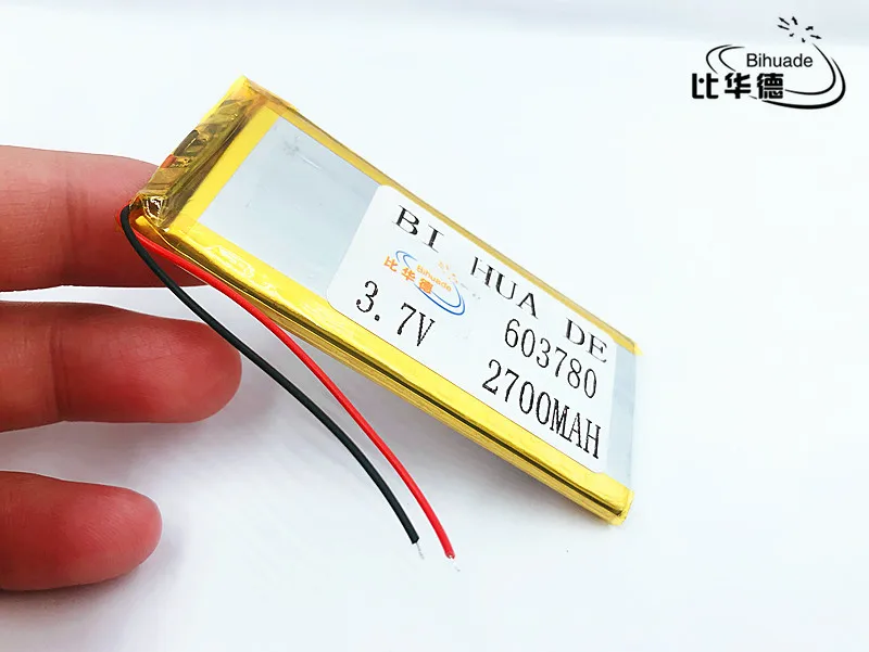 Li-po 1 шт./лот 603780 3,7 в литий-полимерный аккумулятор 2700 мАч DIY Мобильный аварийный аккумулятор