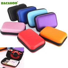 RACAHOO Zipper Hard Earphone Case EVA Leather Headphone Storage Bag Protective Usb Cable Organizer Portable Earbuds Pouch Box