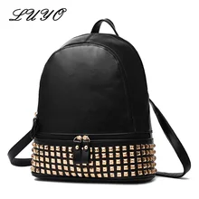 2017 Nueva Moda Remache Punky Bolsas de Cuero Mujeres bolsa de Ordenador Portátil Femenino bolsa de Viaje mochila Mochila Feminina Sac A Dos Mochila Para Adolescentes Kors
