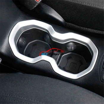 

Water Cup Holder Cover Car Interior Center Gear Panel Sticker Trim Frame ABS Chrome For Jeep Renegade 2015 2016