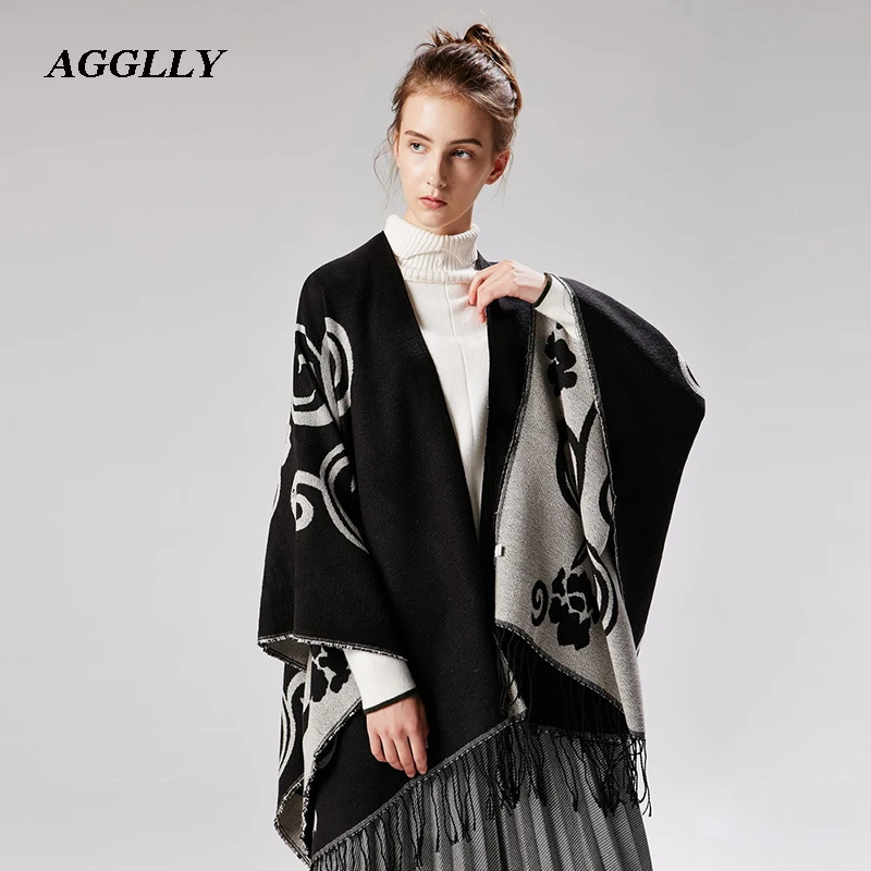 

Abrigo Winter Tassel Ponchos National Wind Women Cape Winter Coat Women Poncho Mujer Desigual Manteau Femme Hiver Shawl 133