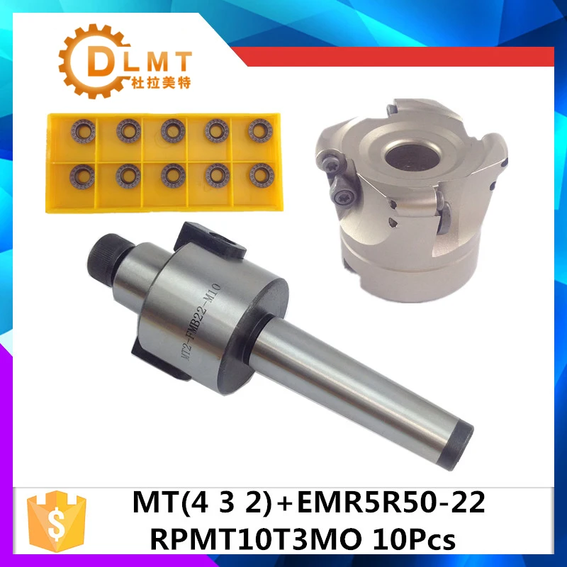 MT2 FMB22 M10 MT3 FMB22 M12 MT4 FMB22 хвостовик EMR5R В переменного тока, 50-22 4T уход за кожей лица фрезерный станок с ЧПУ для лазерной резки+ 10 шт. RPMT10T3 вставки для Мощность инструмент