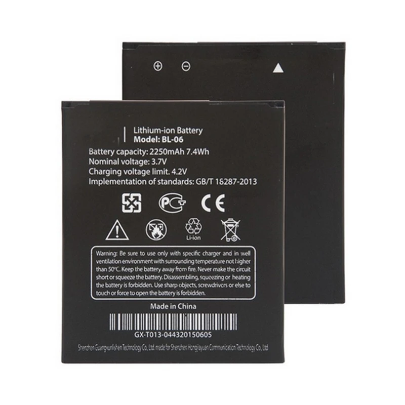 

NEW BL-06 T6S Mobile Phone Battery BL06 BL 06 for THL T6 Pro T6C T6S Replacement Li-ion Batteries Parts High Capacity 2250mAh