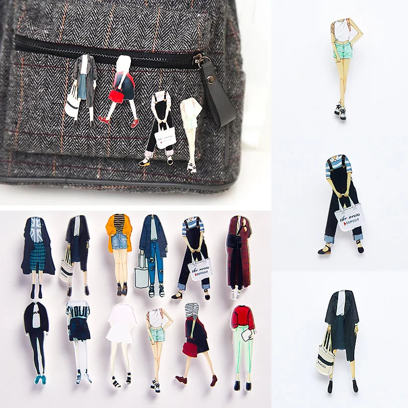 

1PC Hot 11 Patterns Harajuku Style Cute Brooch Cartoon Badge Accessories Women Gift High Quality Brooches