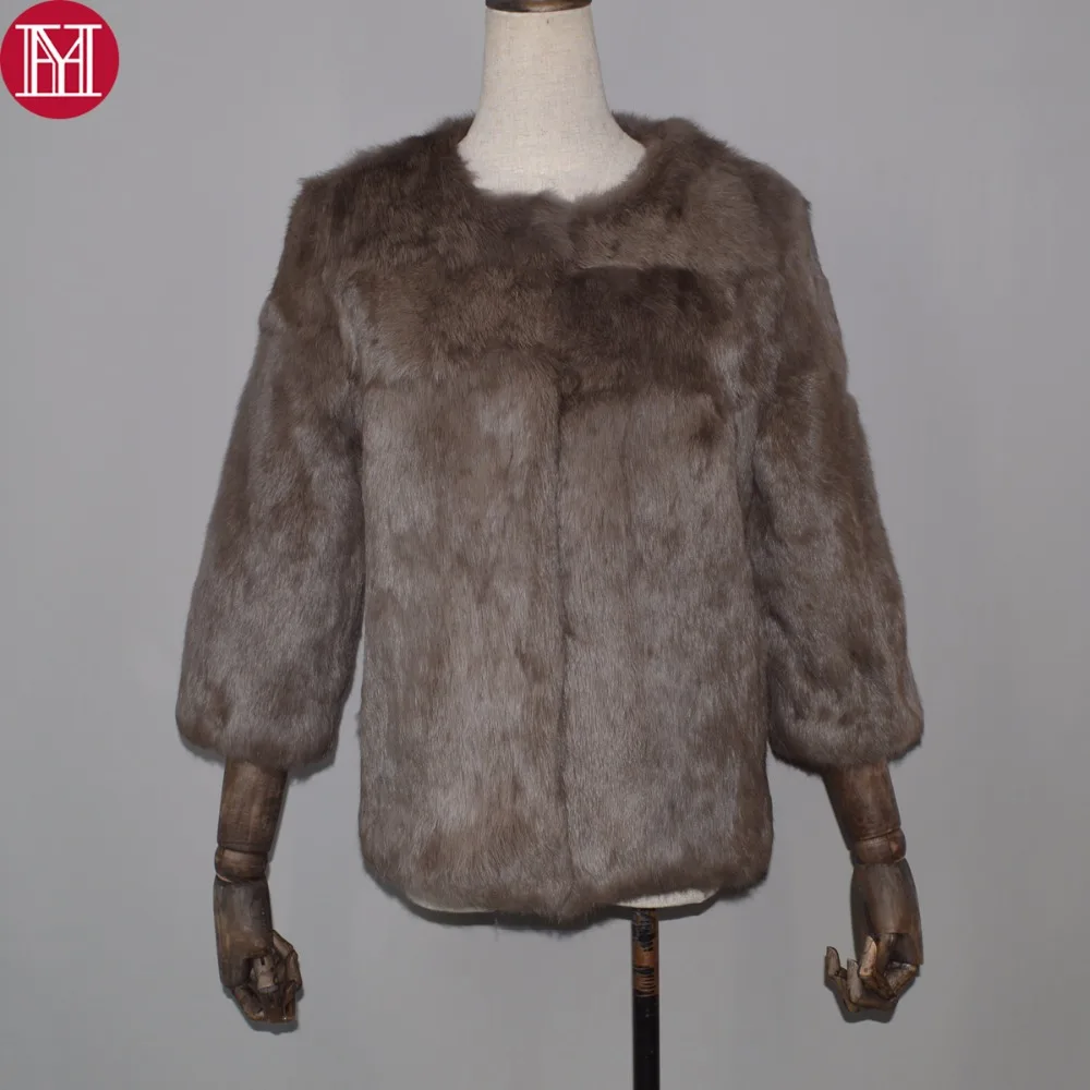 

Wholesale Retail Women Fashion Real Rabbit Fur Coat Lady Winter Warm Genuine Rabbit Fur Jacket 100% Natural Rabbit Fur Outerwear
