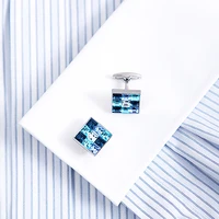 Blue Square Crystal Cufflinks 4