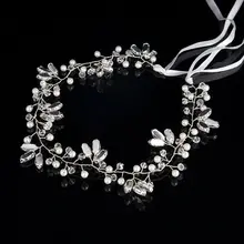 2017 Romántico Elegante Diadema de Perlas de Cristal Adorno de La Boda de Moda de Lujo Flor del Tocado de La Novia de La Boda Joyería de La Cinta Del Pelo