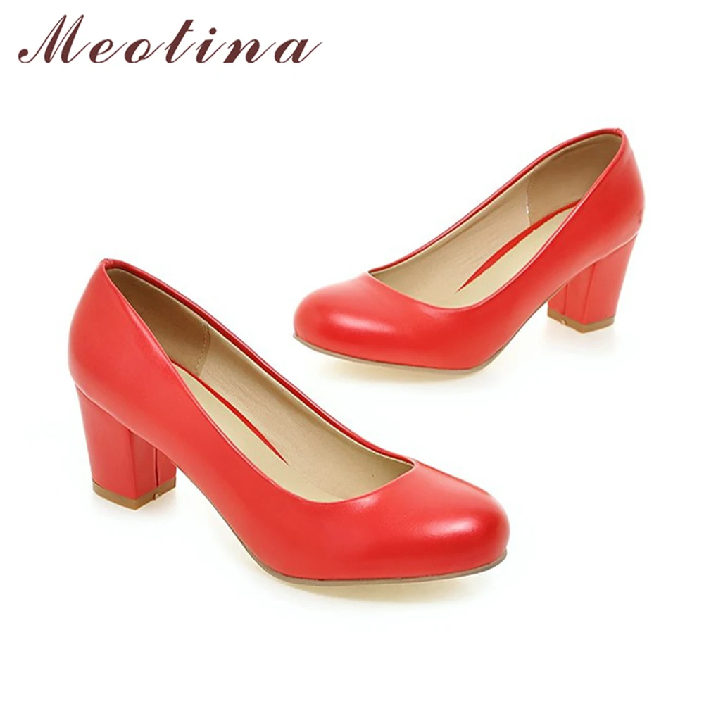 Meotina Sepatu Wanita Sepatu Hak Tinggi Ujung Bulat Kantor Sepatu