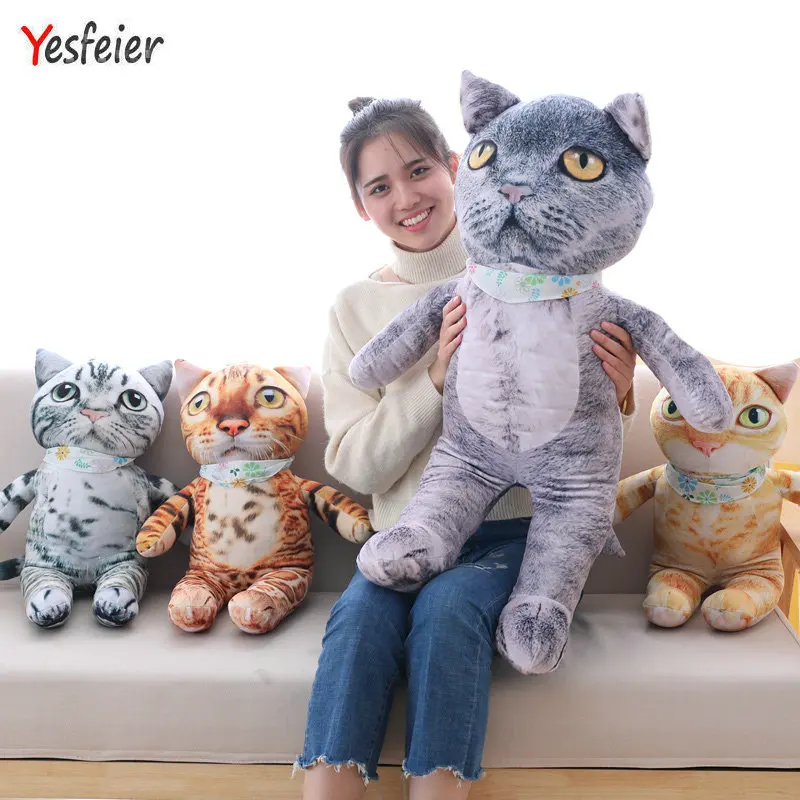 

50/75cm Kawaii Simulation Cat Toys Staffed Soft Cute Cat Dolls Kids Gift Doll Animal Toys Home Decoration sofa cushions
