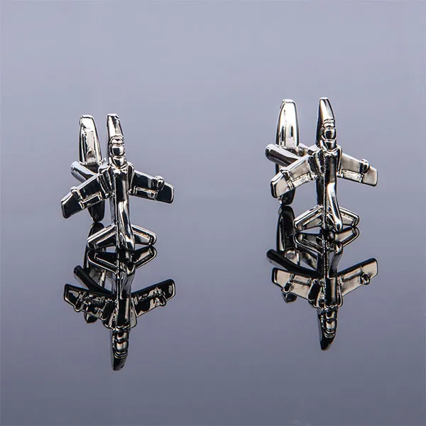 New High Quality Mens Design Airplane Cufflinks Helicopter Aircraft Cuff Links For Business Shirt Wedding Gift Free Shipping - Окраска металла: 156140