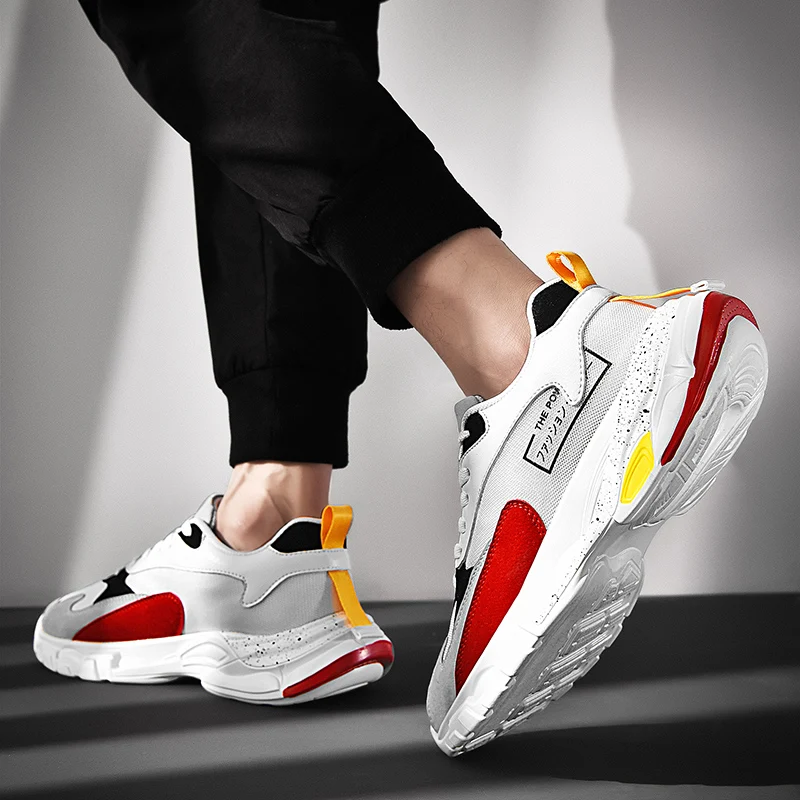 

2019 New Summer Men's Sneakers Retro Fashion Casual Shoes Breathable Upper Increased Wear-resistant Non-slip Sole Men's Shoes