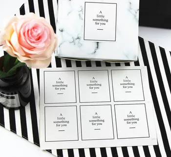 

2018 New 120pcs a little something for you Square black English seal, simple baking package sticker