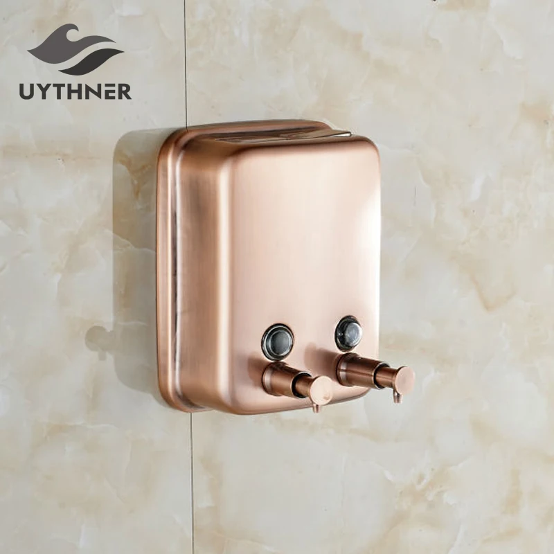 Uythner Newly Stainless Steel Bathroom Soap Dispenser 1000ml Red Copper
